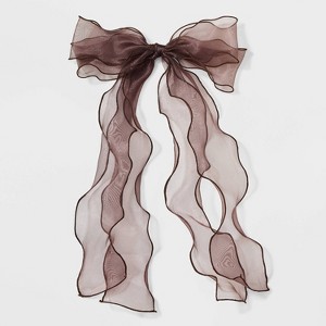 Double Tails Bow Hair Barrette - Wild Fable™ Brown - 1 of 3
