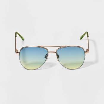 Girls' Aviator Sunglasses - Cat & Jack™ Gold/Green