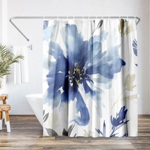 Americanflat 71" x 74" Shower Curtain, Indigo Version Finesse I Indigo Version by PI Creative Art - 1 of 4