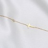 Gold-Tone Cross Bracelet with Cubic Zirconia, Religious Symbol Jewelry for Women, Daily & Spiritual Occasions - 4 of 4