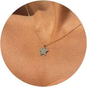 Dainty Bar & Disc Necklace for Women, Gold or Silver Elegant Fashion Jewelry - 1 of 4