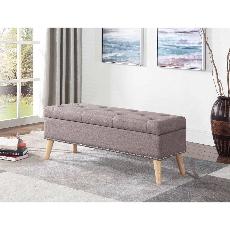 Tufted Storage Bench 17" - Gray - Ore International, 4 of 6
