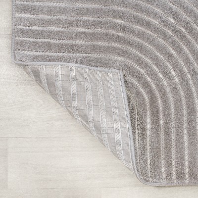 Minimalist Gray/Ivory Geometric Synthetic 5' x 8' Area Rug