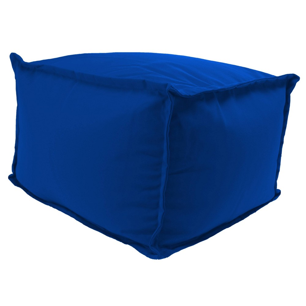 Outdoor Bean Filled Pouf/Ottoman In Sunbrella Canvas Pacific Blue - Jordan Manufacturing -  52437116