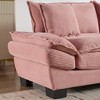 Akoasm Comfortable Velvet Double Sofa Bed with Pillows for Bedroom & Living Room-Pink - 3 of 4