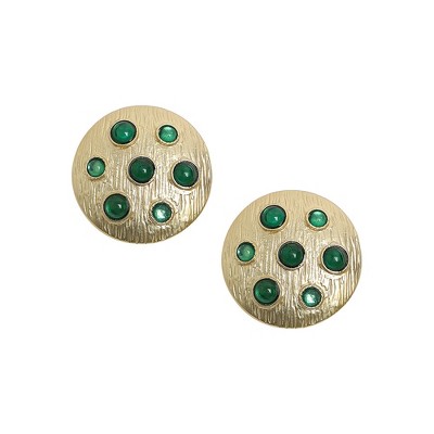 SOHI Women's Emerald Green Emerald Cascade Stud Earrings