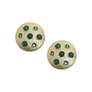 SOHI Women's Emerald Green Emerald Cascade Stud Earrings - 1 of 4