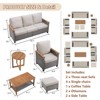 Buenhomino 11-Piece Outdoor Patio Set – 4 Single Chairs, 2 Sofas, 2 Side Tables, 2 Ottomans & Coffee Table, Wicker with Cushions, Beige - 4 of 4