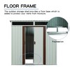 6ft x 5ft Outdoor Metal Storage Shed with Window Lockable Sliding Doors Floor Frame Tool Storage House - 2 of 4