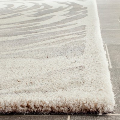 Hand-Tufted Gray Wool & Viscose 4' x 6' Reversible Area Rug