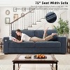 Dronkon 89" Modern Comfy Couch Sofa with Medium Firm Seat,Cover Removable,USB/Type-C Port for Living Room, Blue - 3 of 4