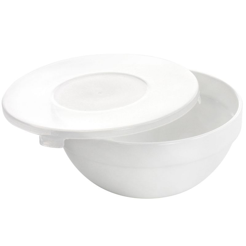 Gibson Ultra White Shadow 8 Piece Tempered Opal Glass Bowl and Lid Set in White, 4 of 7