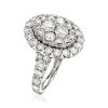 Ross-Simons 3.50 ct. t.w. Diamond Cluster Oval Ring in 14kt White Gold - 3 of 4