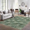9x12 Washable Area Rug - Non-Slip Low Pile Carpet for Living Room, Bedroom, Office - Sage - 2 of 4