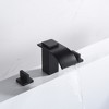 Sumerain Matte Black Waterfall Tub Faucet Deck Mount 3 Hole Widespread Bathtub Faucet with Valve - image 2 of 4