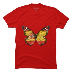 Men's Design By Humans Butterfly Flag Of Spain By GiftsIdeas T-Shirt - 1 of 2