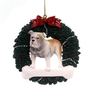 Gift Giant 4.0 Inch Bulldog Wreath Diy Personalization Dog Pet Bone Tree Ornaments - 1 of 2