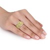 EVERLY JEWELRY | Yellow Plated Sterling Silver 0.07 CT TW Diamond And 6 CT TGW Lemon Quartz Fashion Ring - 3 of 4