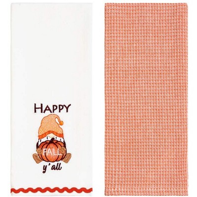 The Lakeside Collection Thankful Gnome Set of 2 Embroidered Kitchen Towels - Happy Fall Y"all