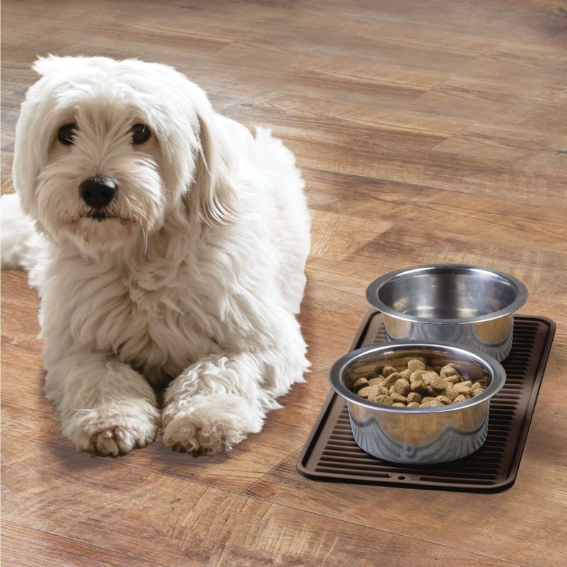 mDesign Silicone Pet Food/Water Bowl Feeding Mat for Dogs - Small, 2 of 8