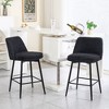 Kumasinova 26" Counter Height Bar Stools Set of 2, Mid-Century Modern 360° Swivel Bar Stools, Upholstered Counter Stools with Metal Legs & Footrest - 4 of 4