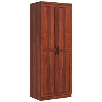 HOMCOM Kitchen Pantry, Freestanding 5-tier Storage Cabinet with 2 Adjustable Shelves for Dining Room, Living Room, Tan