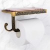 Unique Bargains Toilet Paper Holder Wall Mounted with Phone Shelf Aluminum Alloy Waterproof Holder - 3 of 4