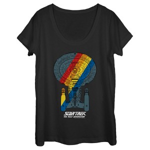 Women's Star Trek: The Next Generation USS Enterprise Rainbow Streak Scoop Neck - 1 of 4