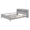 NicBex Full Size Platform Bed 87" L Modern Pine Bed Frame with Storage Headboard, LED Light and Guardrail for Bedroom, No Box Spring Required - 3 of 4