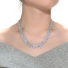 Guili Sterling Silver Rhodium Plated Round Cubic Zirconia Linear Pave Necklace, Modern and Chic Minimalist Jewelry for Special Moments - 3 of 3