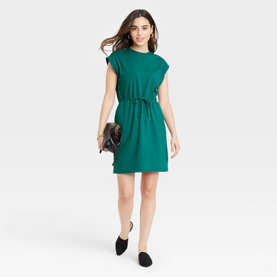 Women's Short Sleeve Extended Shoulder A-Line Dress - A New Day™
