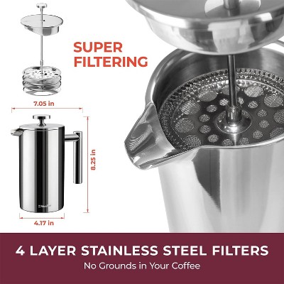 Stainless Steel Double Insulated French Press Coffee Maker