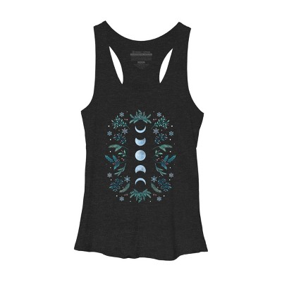 Women's Design By Humans Moonlight Garden - Teal Snow By EpisodicDrawing Racerback Tank Top