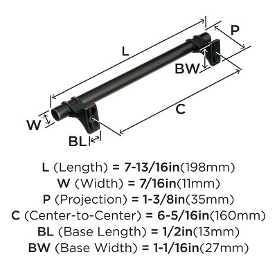 Oil Rubbed Bronze 6-5/16" Cabinet Bar Pull