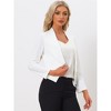 INSPIRE CHIC Women's Collarless Work Office Long Sleeve Cropped Blazers - 2 of 4