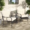 FURNIinspire Patio Seating Sets 3 Pieces Patio Set Outdoor Wicker Furniture Sets, Modern Rattan Chairs With Coffee Table, White, 25.59“*25.59”*33.07“ - 2 of 4