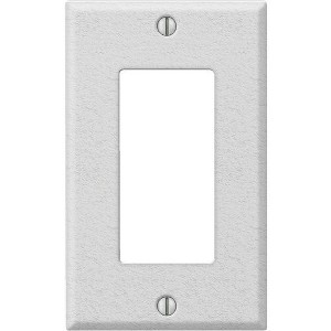 Amerelle PRO 1-Gang Stamped Steel Rocker Decorator Wall Plate, White Wrinkle - 1 of 1