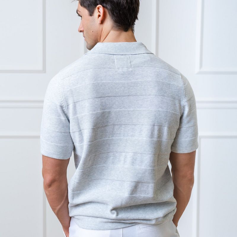 Hope & Henry Mens' Organic Short Sleeve Sweater Polo, 3 of 6