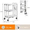 Foldable Service Cart, 3-Tier Rolling Utility Cart with 360¡ãSwivel Lockable Wheel, 400 Lbs Load Capacity, Stainless Steel, Rubber Handles - 2 of 4