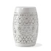 VYNXARIA side table With a simple yet outstanding lace cut metal frame,White - 3 of 4