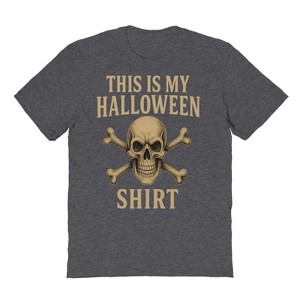 Rerun Island Men My Halloween Shirt Cross Skull Short Sleeve Graphic Cotton T-Shirt - 1 of 4
