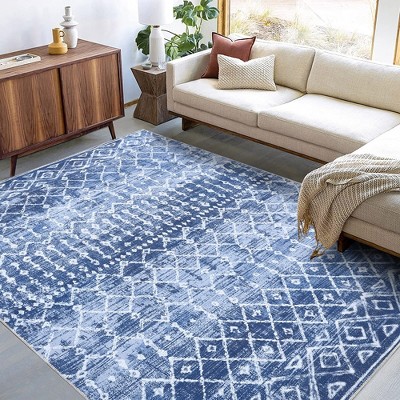 Area Rugs Boho Moroccan Rugs for Living Room Carpet Abstract Rugs for Bedroom Soft Distressed Rug