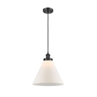 Cone - 1 Light Cord Hung Mini Pendant In Industrial Style-10 Inches Tall and 12 Inches Wide