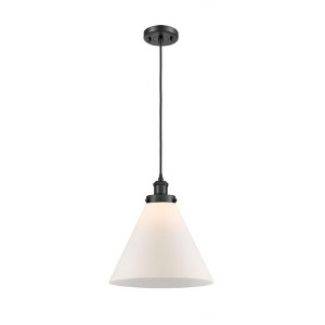 Cone - 1 Light Cord Hung Mini Pendant In Industrial Style-10 Inches Tall and 12 Inches Wide - 1 of 1