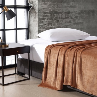 Kenneth Cole Ginger Orange Full Plush Fleece Blanket