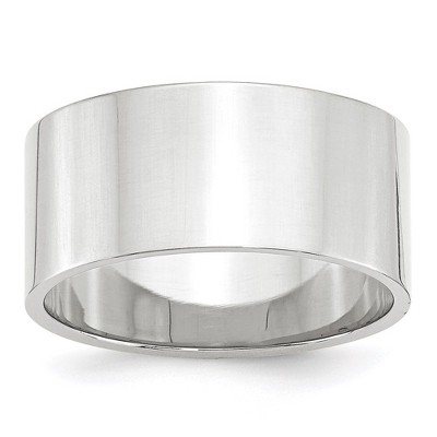 Black Bow Jewelry 10mm 10K White or Yellow Gold Lightweight Flat Standard Fit Band