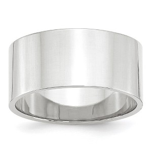 Black Bow Jewelry 10mm 14K White or Yellow Gold Lightweight Flat Standard Fit Band - 1 of 4