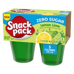 Snack Pack Zero Sugar Lemon Lime Flavored Low Calorie Juicy Gels, 3.25 oz. 4-Count, Pack of 4 - 1 of 4