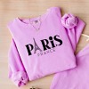 Simply Sage Market Paris France Eiffel Tower Lightweight Garment Dyed Sweatshirt - 3 of 4