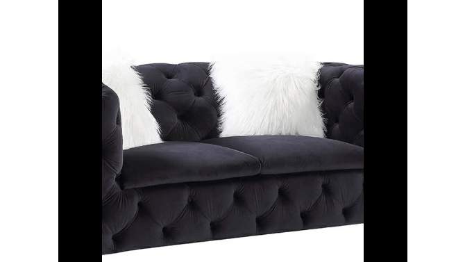 68&#34; Phifina Sofa Black Velvet - Acme Furniture, 2 of 10, play video